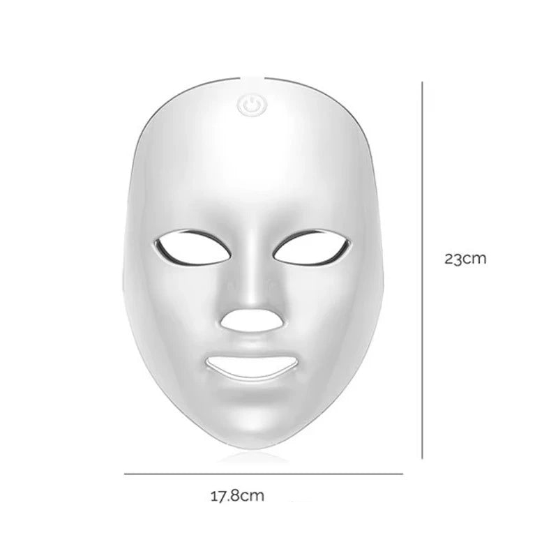 Máscara Facial LED Lumina Pro 7 - Fototerapia 7 Colores e Inalámbrica