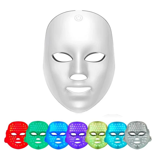 Máscara Facial LED Lumina Pro 7 - Fototerapia 7 Colores e Inalámbrica