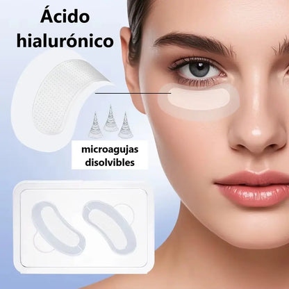 Parches con microagujas de ácido hialurónico para ojos