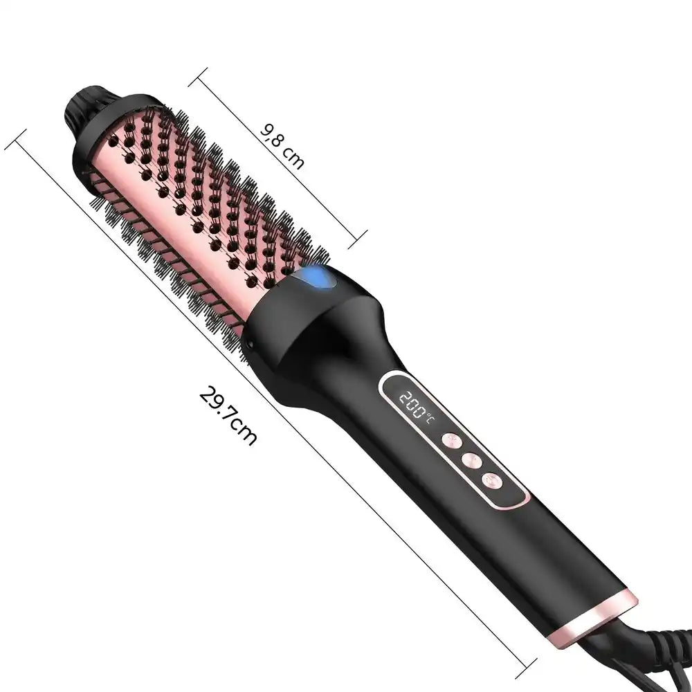 Dimensiones del cepillo moldeador LumiBrush - 29,7 cm de largo y 9,8 cm de diámetro