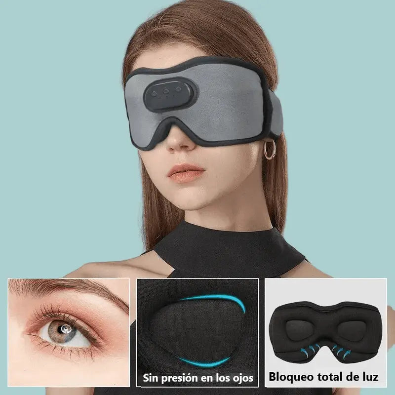 Antifaz para Dormir ZenSleep 3D: Bloqueo de Luz 100% y Sonido Relajante